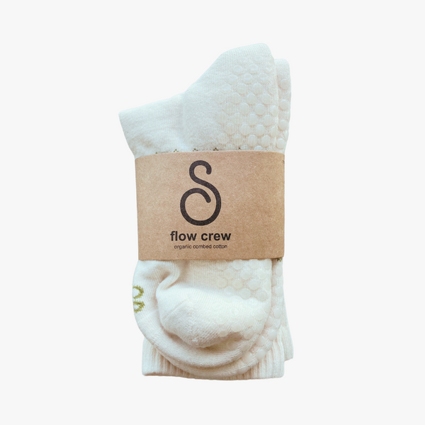 grip socks (crew / mid-calf) - organic combed cotton