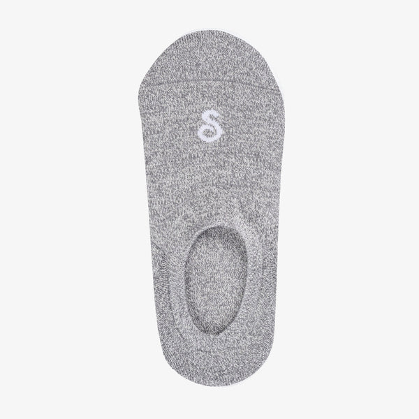 grey no-show socks made from organic combed cotton GOTS certified yarn
