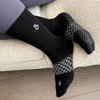 grip socks - crew midcalf - organic cotton - black