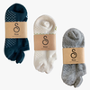 Grippy socks organic cotton - natural undyed black grey - 3-pack - hipSwan UK