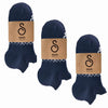 merino wool trainer socks - navy blue - 3 pack