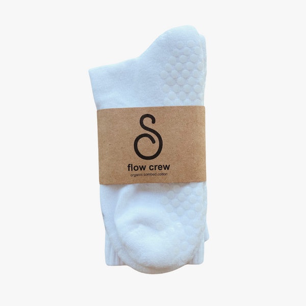 grip socks (crew) - organic combed cotton