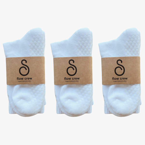 grip socks (crew) - organic combed cotton