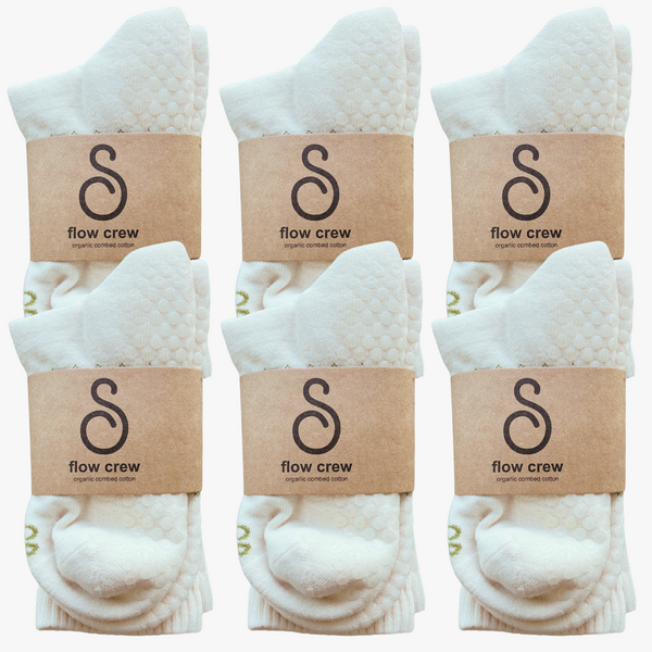 grip socks (crew) - organic combed cotton