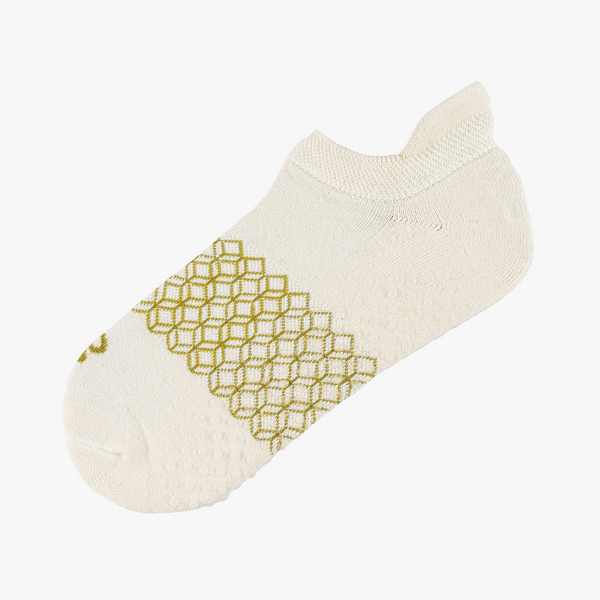 Grippy socks for yoga pilates barre - natural undyed - flat lay